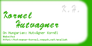 kornel hutvagner business card